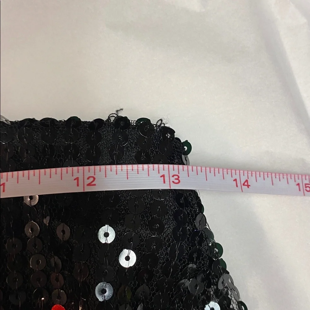 Sans Souci Black and Red Sequin Crop Top Sz S - Picture 6 of 7